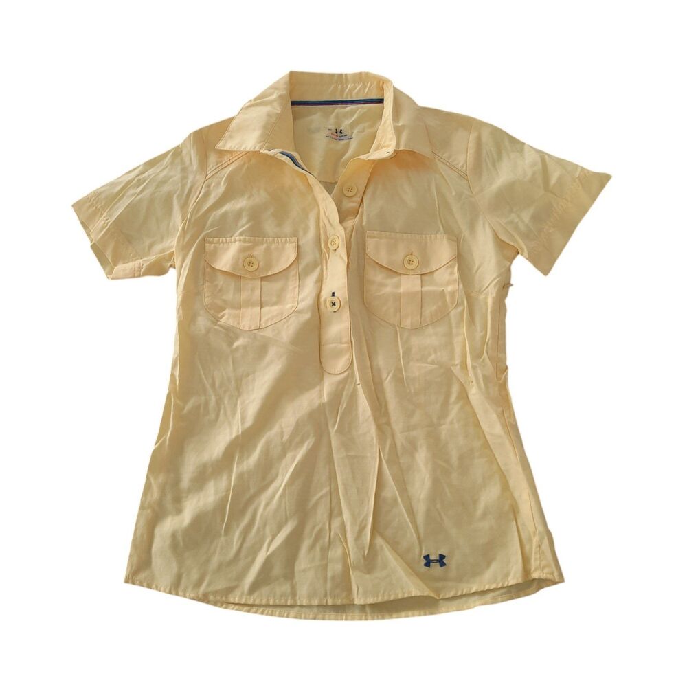 Under Armour Women's Heat Gear UPF 30+ Yellow Blouse S